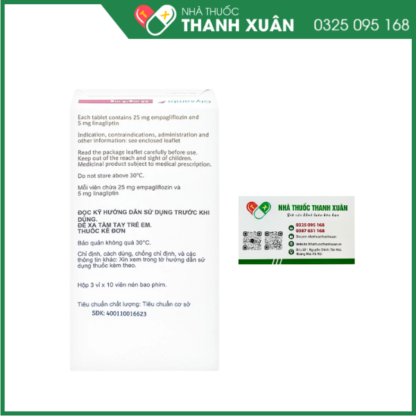 Glyxambi 25mg/5mg trị đái tháo đường tuýp 2